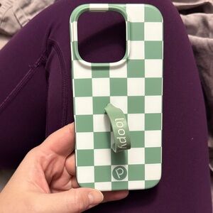 Loopy Case Mint and White Checkered Phone Cover iphone16 pro (r). NWOT
